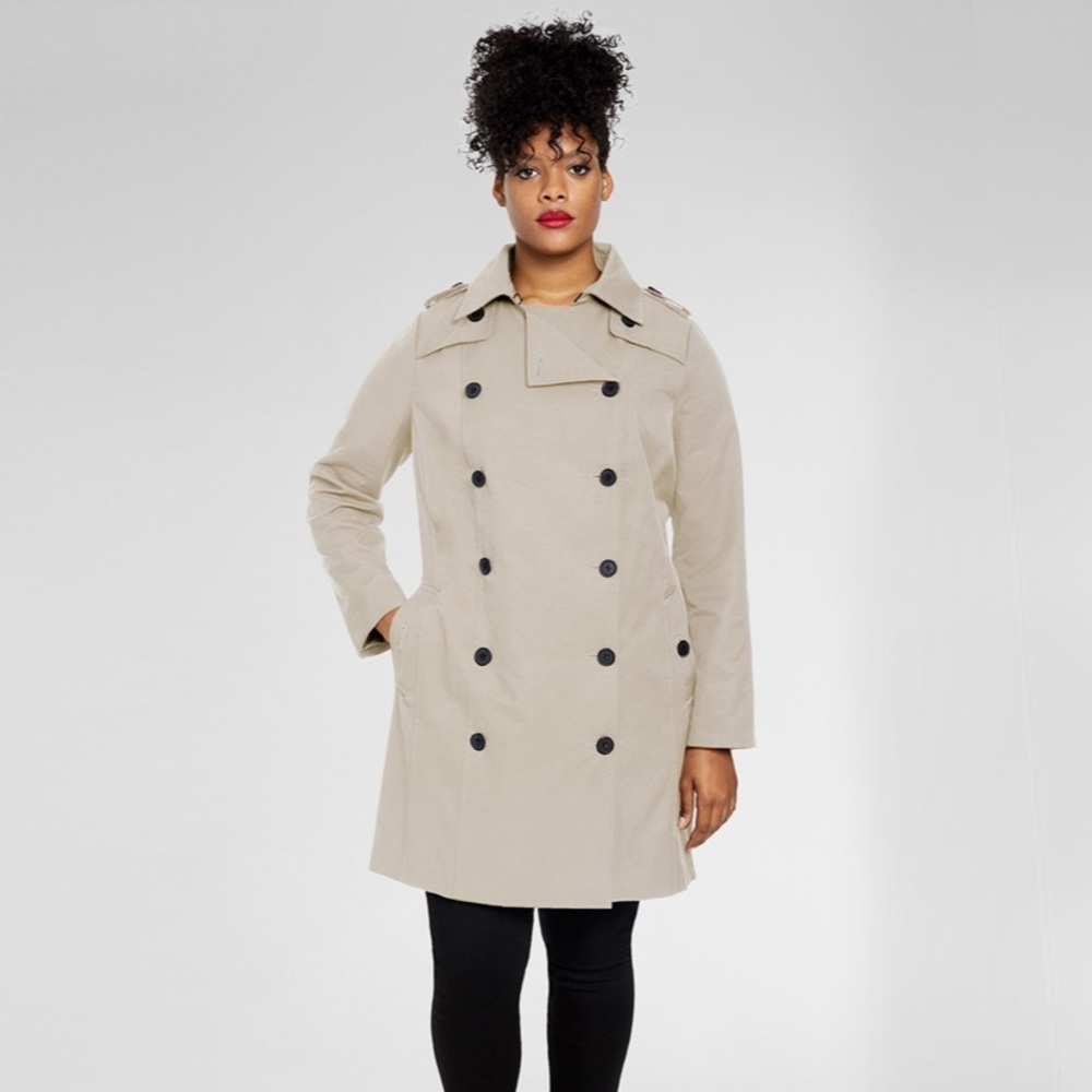 Universal Standard Oyster Derjon Trench Coat XS